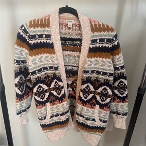 L.L. Bean Multicolor Patterned Cardigan